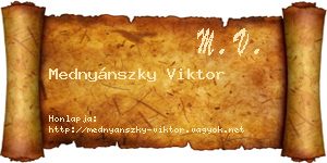 Mednyánszky Viktor névjegykártya