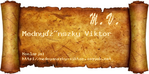 Mednyánszky Viktor névjegykártya